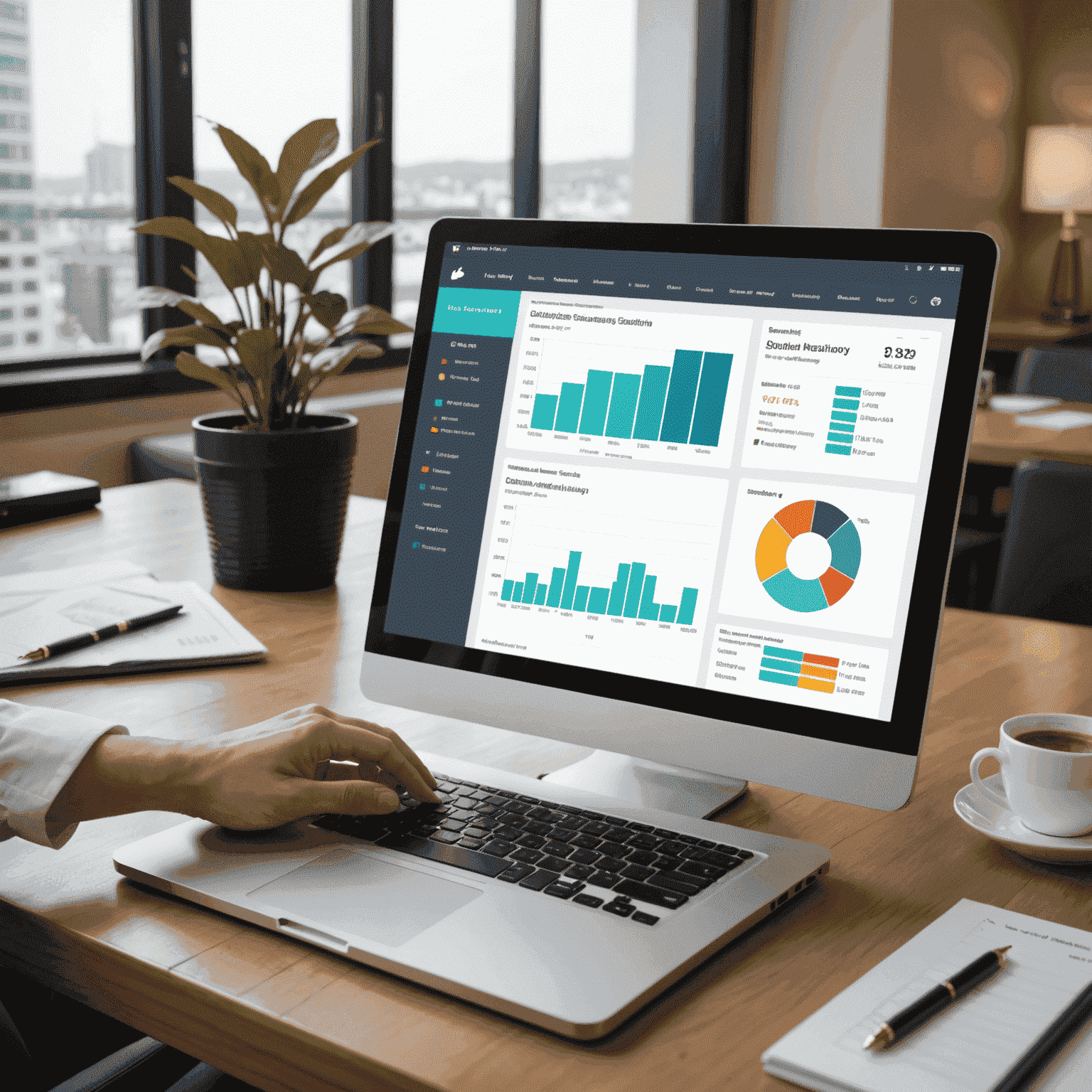 Dashboard de análisis de datos hoteleros mostrando gráficos de ocupación, ingresos y satisfacción del cliente